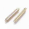 Brass Micro Pave Cubic Zirconia Links Connectors KK-S359-076-RS-2