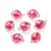 UV Plating Rainbow Iridescent Acrylic Beads OACR-F004-07D-1