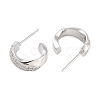 Rack Plating C-Shaped Brass Stud Earrings EJEW-N055-40P-RS-2