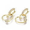 Brass Micro Pave Clear Cubic Zirconia Dangle Hoop Earrings EJEW-N011-18G-NF-1