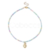 Golden Brass Heart Pendant Necklace NJEW-JN04530-2