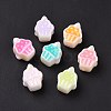 UV Plating Rainbow Iridescent Acrylic European Beads X-SACR-E009-43-2