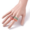 4Pcs 4 Colors Glass Seed Beads Braided Finger Rings Set for Women RJEW-JR00419-3