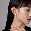 Crystal Rhinestone Heart with Tassel Dangle Stud Earrings JE1029A-4