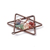 7 Chakra Pentagram Natural Mixed Stone Copper Wire Wrapped Chip Big Pendants G-E195-10R-02-3