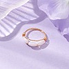 Copper Wire Wrapped Horse Eye Natural Shell Finger Rings for Women RJEW-TA00136-2