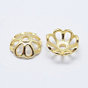 8-Petal Brass Fancy Bead Caps KK-F727-74G-NF-2