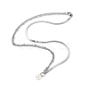 304 Stainless Steel with Plastic Bead Necklaces NJEW-Q335-02C-P-1