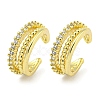 Brass Micro Pave Cubic Zirconia Cuff Earrings EJEW-C104-015G-1