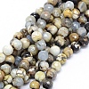 Faceted Natural Agate Beads Strands G-F559-02-6mm-16-1