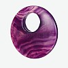 Flat Round Dyed Natural Agate Pendants G-D647-M-3