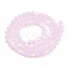 Imitation Jade Bicone Frosted Glass Bead Strands GLAA-F029-JM4mm-A02-2