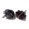 Natural Amethyst Copper Wire Wrapped Pendants G-K338-06P-03-2