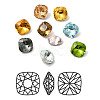 Faceted K9 Glass Rhinestone Cabochons GGLA-R402-05B-1