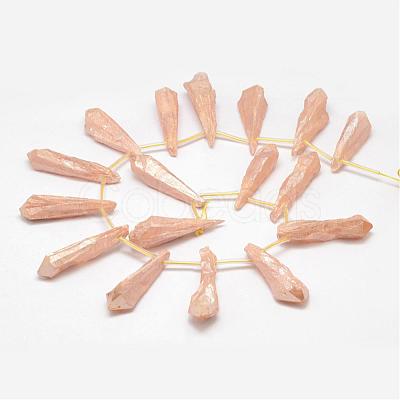 Electroplated Natural Quartz Crystal Beads Strands G-G890-A-09-1