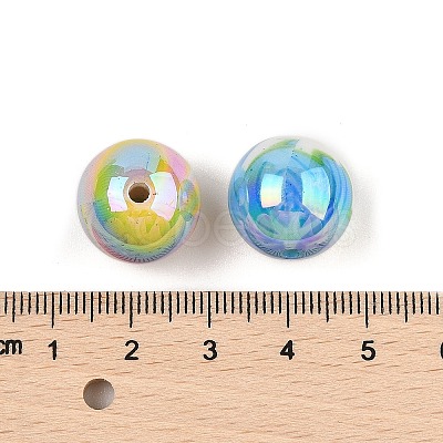 Printed Acrylic Round Beads OACR-R001-01A-1