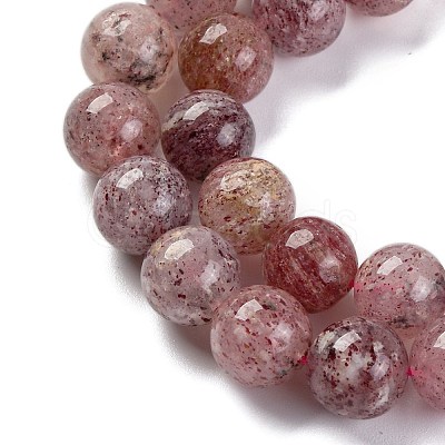 Natural Strawberry Quartz Beads Strands G-J373-16-9mm-1