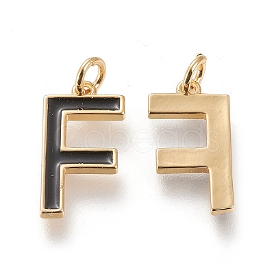 Brass Enamel Pendants KK-R139-03F-1