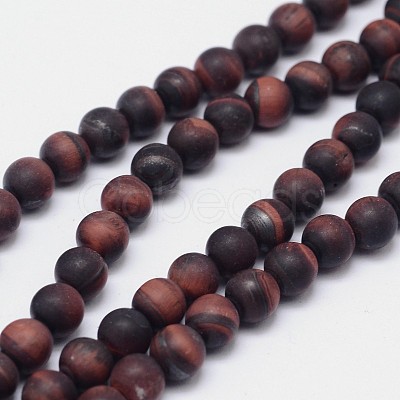 Natural Tiger Eye Round Bead Pendants X-G-F255-01-8mm-1