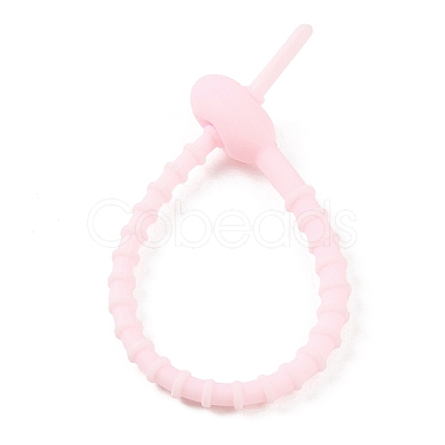 Oval Shape Silicone Cable Zip Ties AJEW-C034-03G-1