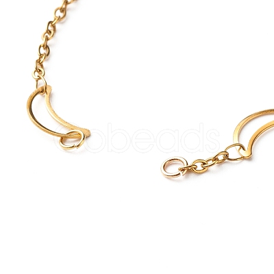 304 Stainless Steel Moon & Star Link Chains Bracelet Making AJEW-JB01039-02-1