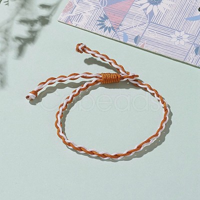 Adjustable Two Tone Nylon Cord Braided Bracelets BJEW-JB05850-02-1