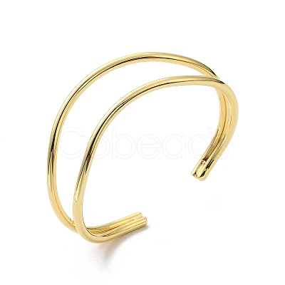 Rack Plating Brass Cuff Bangles BJEW-A137-10G-1