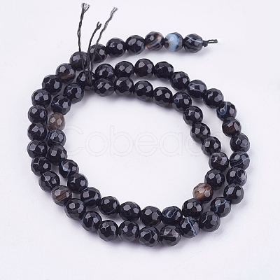 Natural Madagascar Black Agate Bead Strands G-N213B-56-1