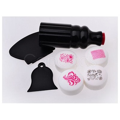 Rubber Double Head Nail Art Seal Stamp and Scraper Set MRMJ-G006-10-1