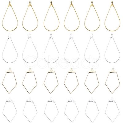 Steel & Brass Wire Pendants KK-NB0002-05-1