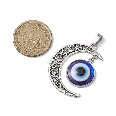 Blue Evil Eye Resin Pendants PALLOY-JF02627-1