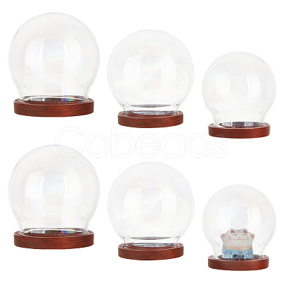 PandaHall Elite 6 Sets 3 Style Iridescent Glass Dome Cover DJEW-PH0001-26B-1