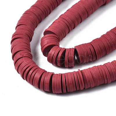 Flat Round Handmade Polymer Clay Beads CLAY-R067-10mm-29-1