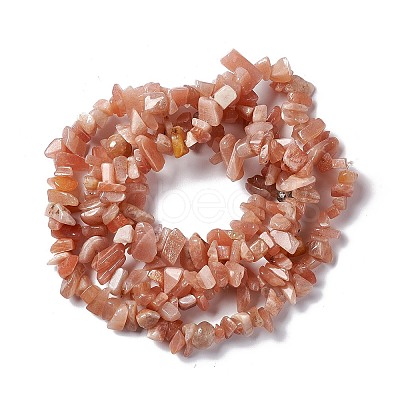 Natural Sunstone Chip Bead Strands X-G-M205-67-1