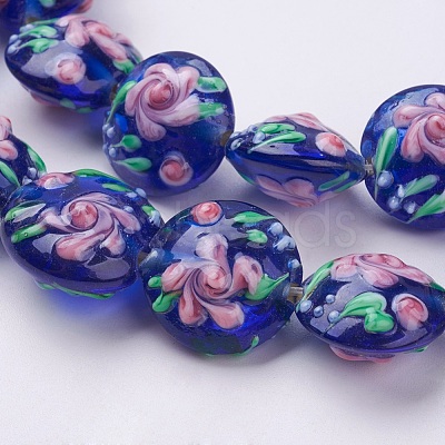 Handmade Bumpy Lampwork Beads Strands LAMP-K027-06C-1