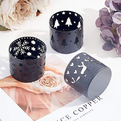 Iron Hollow Candle Holder AJEW-FH0001-14-1