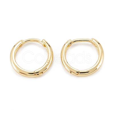 Brass Huggie Hoop Earrings X-KK-D063-04G-1