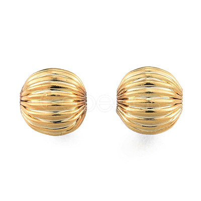 Brass Grooved Beads KK-N259-27A-1