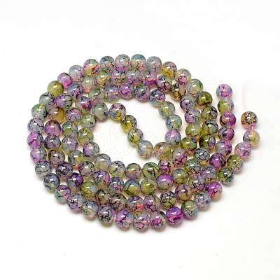 Baking Painted Glass Beads Strands X-DGLA-Q023-6mm-DB59-1