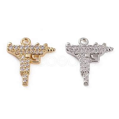 Brass Micro Pave Cubic Zirconia Pendants ZIRC-H115-05-1