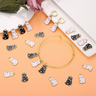 40Pcs 2 Colors Alloy Enamel Pendants JX636A-1