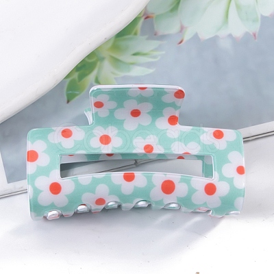 Flower Pattern PVC Plastic Claw Hair Clips PW-WG97083-06-1