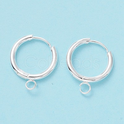 201 Stainless Steel Huggie Hoop Earring Findings STAS-P283-01R-S-1