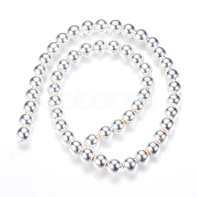 Electroplate Non-magnetic Synthetic Hematite Beads Strands X-G-Q466-4mm-02-1