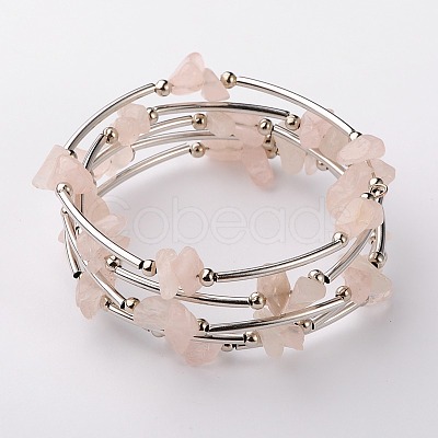 Gemstone Chip Warp Bracelets BJEW-JB01517-01-1