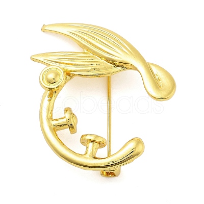 Whale Tail Zinc Alloy Brooches for Backpack Clothes JEWB-S029-01G-1