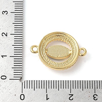 Rack Plating Brass Micro Pave Clear Cubic Zirconia Ring with Horse Eye Connector Charms KK-K385-98G-1