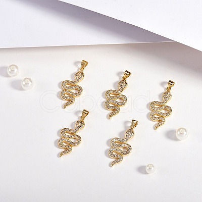 5Pcs Brass Micro Pave Cubic Zirconia Pendants ZIRC-SZ0002-92-1