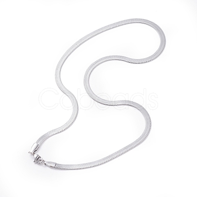 Non-Tarnish 304 Stainless Steel Snake Chains Necklaces X-NJEW-O058-29P-1