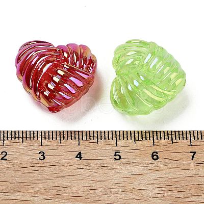 Luminous UV Plating Rainbow Iridescent Acrylic Beads OACR-O008-06-1